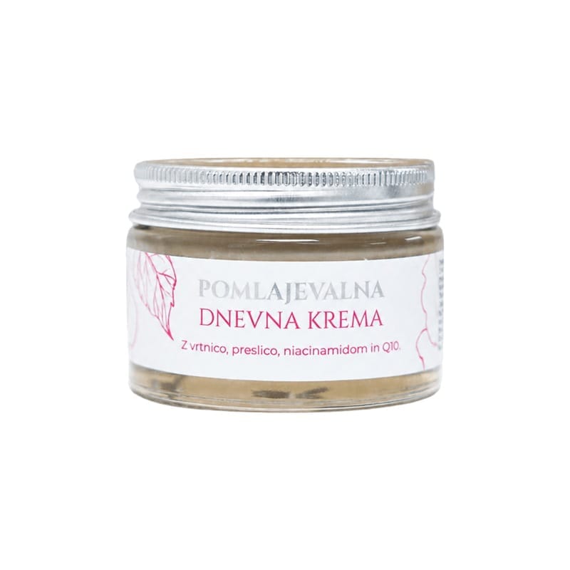 Pomlađujuća dnevna krema za lice s ružom Cvetka (50 ml)