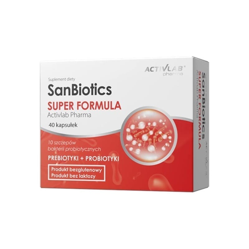 Kompleks 10 bakterijskih sojeva SanBiotics Super Formula Activlab Pharma (40 kapsula)