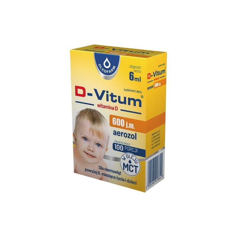 Vitamin D3 600 IE u spreju za dojenčad i djecu D-Vitum Oleofarm (6 ml)