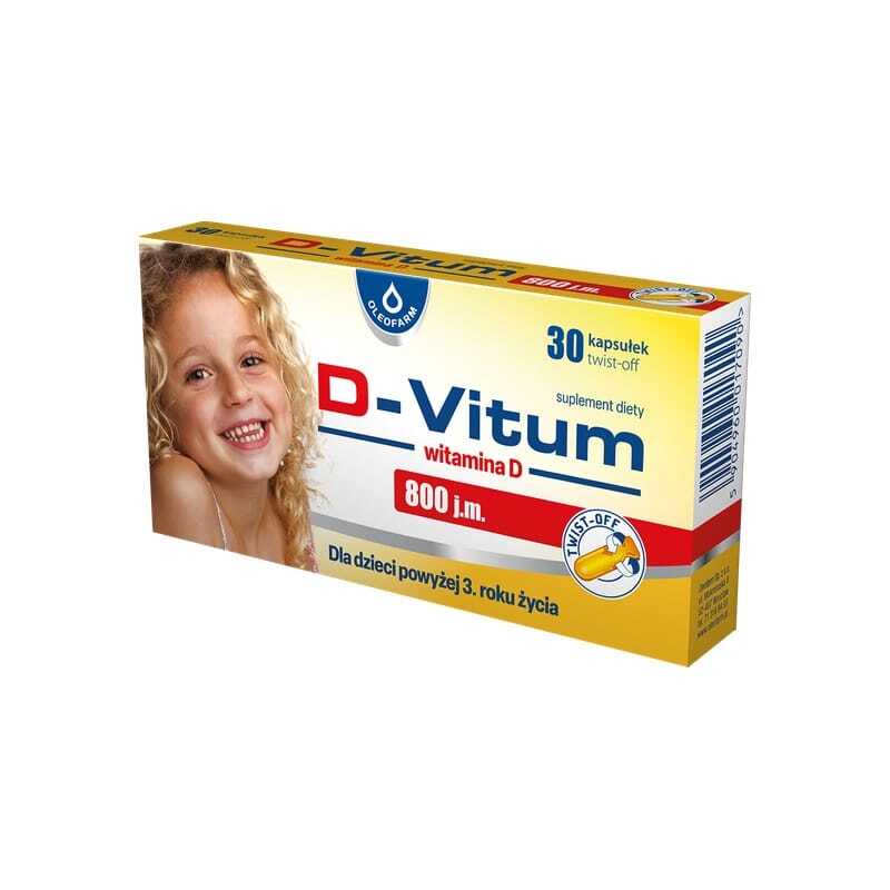 Vitamin D3 800 IU za djecu D-Vitum Oleofarm (30 twist-off kapsula)