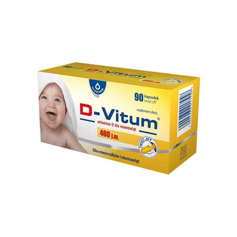 Vitamin D3 400 IU za dojenčad i djecu D-Vitum Oleofarm (90 twist-off kapsula)
