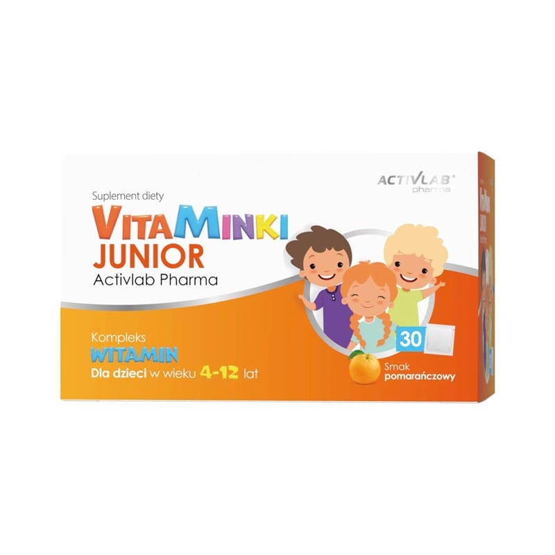 Vitamini za djecu – VitaMinki Junior Activlab, okus naranče (30 vrećica x 3 g)