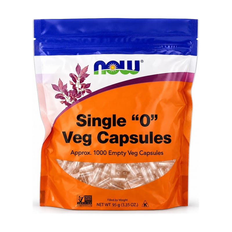 Prazne veganske kapsule veličine 0 NOW (1000 kapsula)
